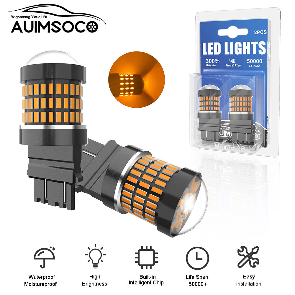 2X 3156 3157 Switchback LED Turn Signal Lights Anti Hyper Flash AMBER YELLOW