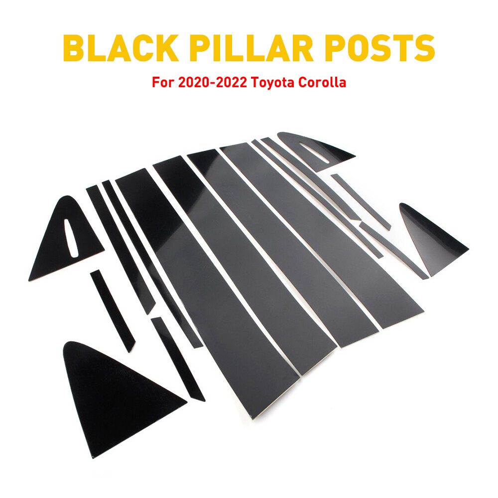 CARBON FIBER Style Pillar Posts for Toyota Corolla 2020-2022 16pc Set Door Trim