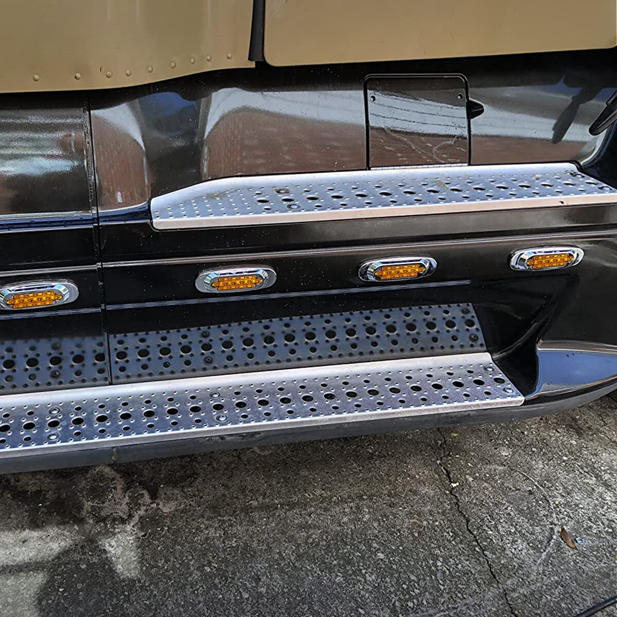10x 16 LED Amber Side Marker Clearance Light For Freightliner Chrome Bezel 6.5“
