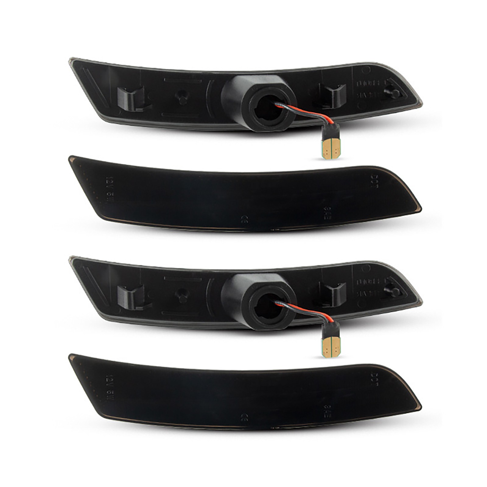 4PC Smoked Front Amber Rear Red LED Side Marker Light For 2016-2023 Chevy Camaro