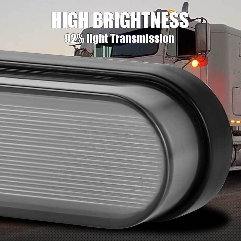 2X 4″ LED Truck Trailer Brake Turn Signal Flowing Tail Light DRL Stop Red Amber