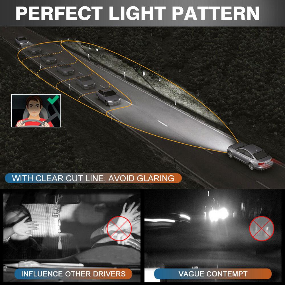 160W 40000LM Bi-LED Projector Headlights, 6000K, for Hella 3R G5 2X, 3.0″ Laser