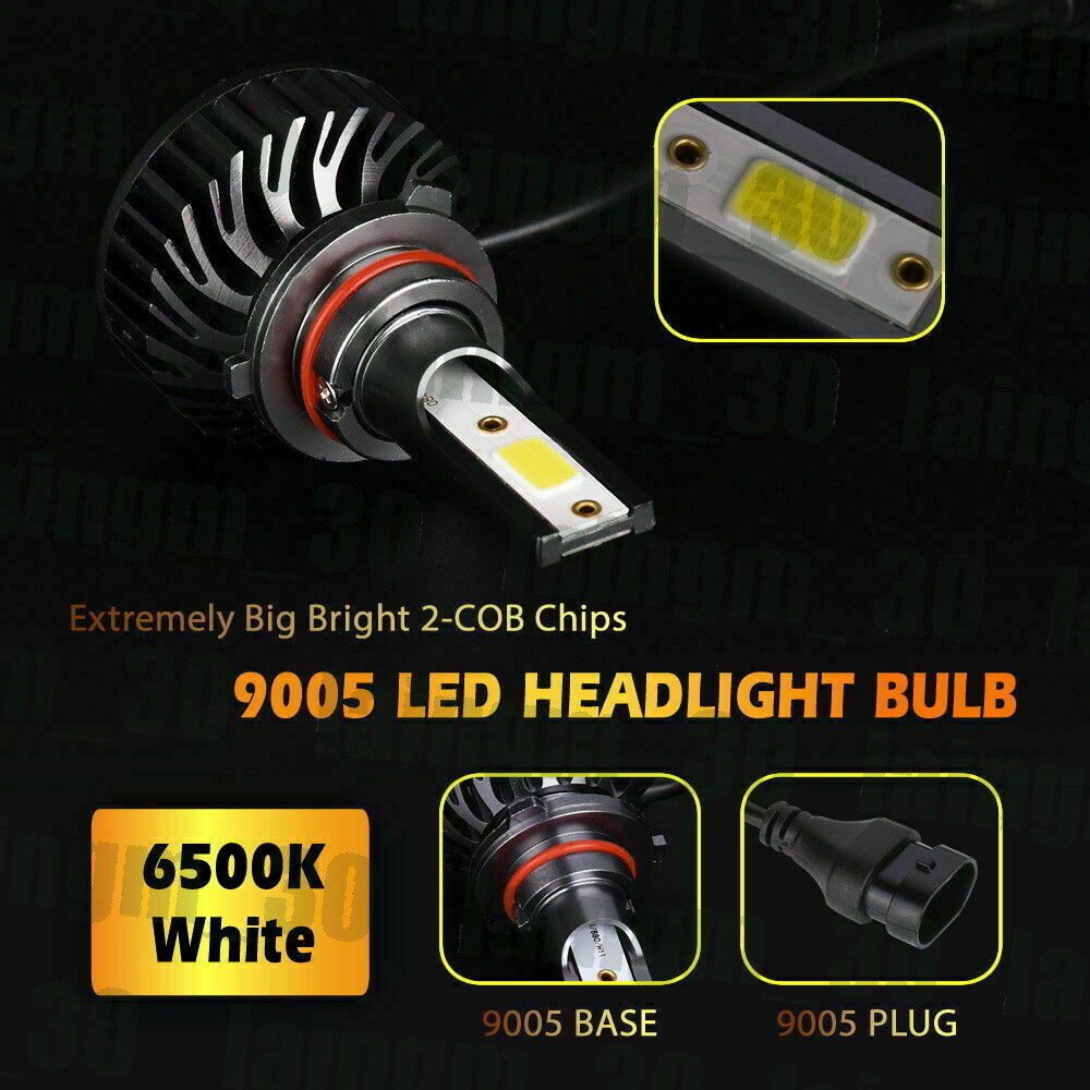 F2 MINI FOR 2007-14 Tahoe Suburban 9005+H11 LED Headlight Bulbs+H16 Fog Lights