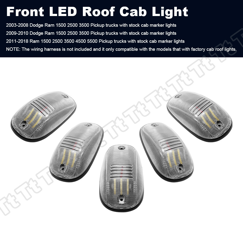 For 2003-2018 Dodge Ram 1500 2500 3500 Truck White LED Cab Roof Marker Lights 5x