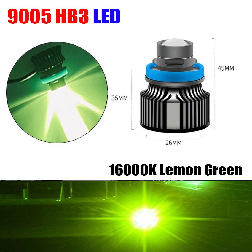 2X 9005 LED Projector Laser Headlights Bulb White/Blue/Yellow/Green Fog Lights