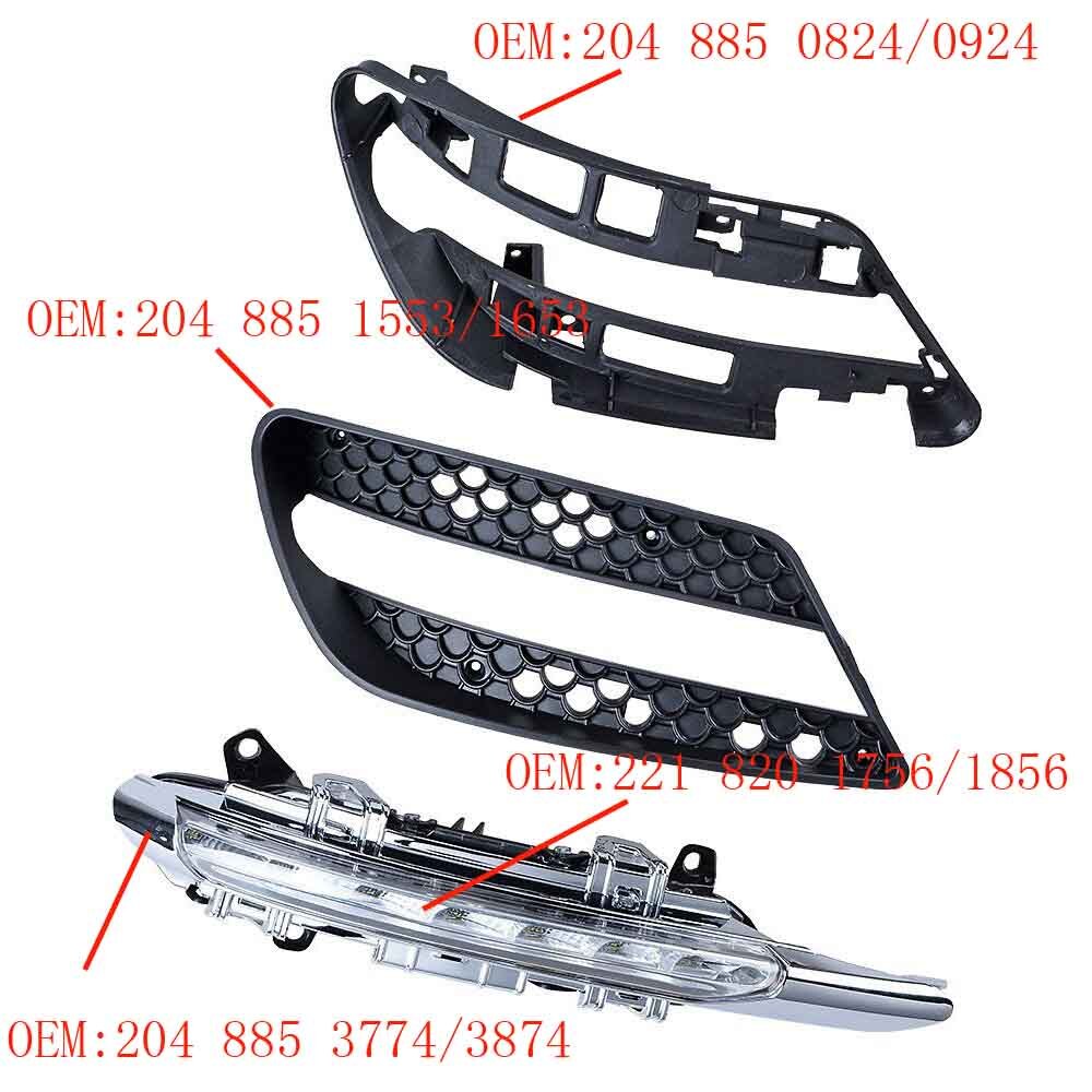 LED Daytime Running Light DRL Fog Light Lamp 08-11 For Benz W204 C300 C350 Sport