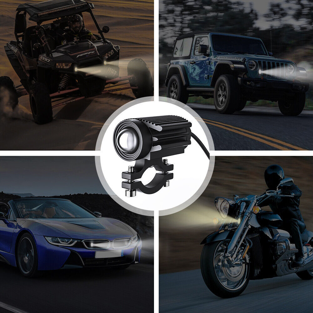 2x Black Aviation Aluminum Alloy Waterproof Motorcycle LED Spotlights 60W