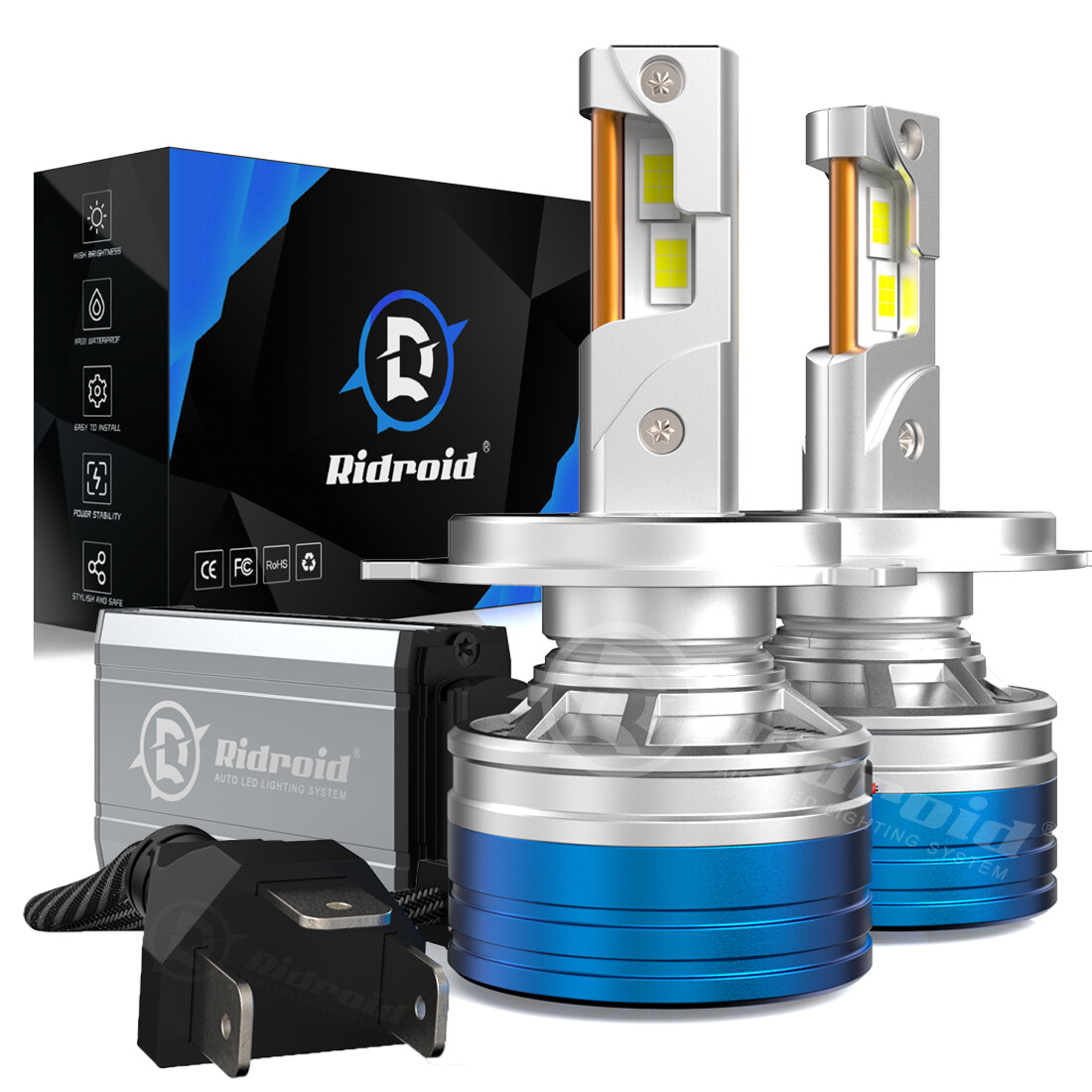 9003 H4 LED Headlight Bulbs Kit High-Low Beam Super Bright 160W 6500K Cool White