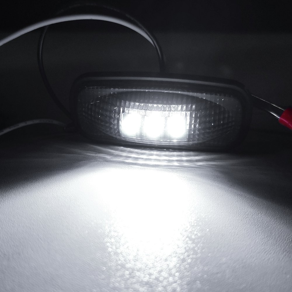 Universal 4X White LED Front Rear Side Marker Light Super Bright Replacement 12V