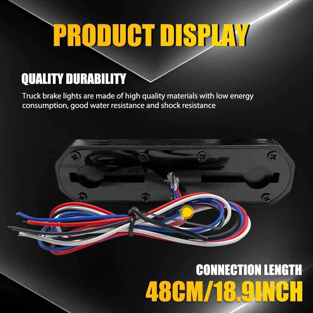 2x Red/Amber 5″ Oval LED Truck Trailer Stop Turn Tail Brake Lights Flowing DRL
