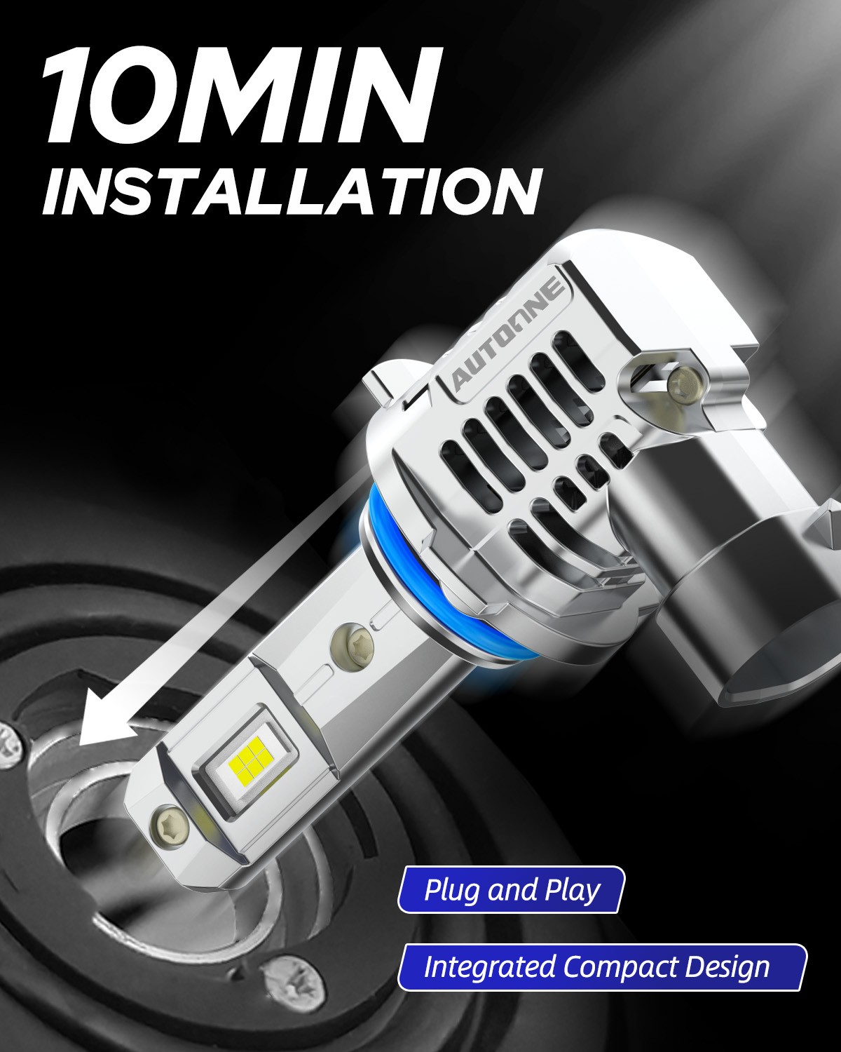 28000LM 9012/HIR2 LED Headlight Bulbs Super Bright White 6500K Plug & Play 2-6X