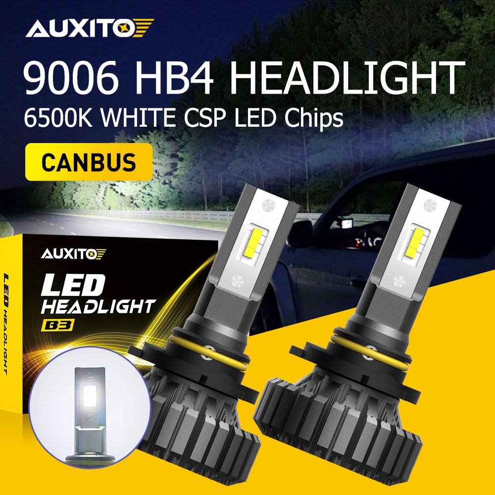 AUXITO B3 9006 LED Headlight Bulbs HI/LO 40000LM Beam 18W Ultra Bright 2PCS EOOR