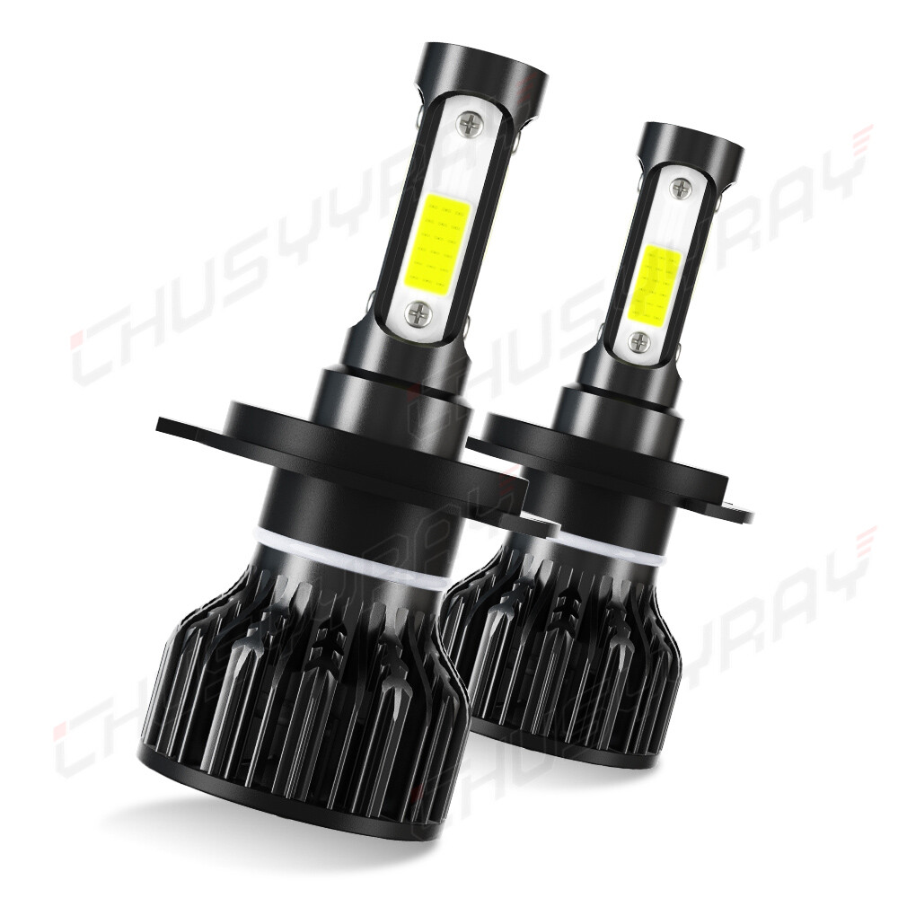 For Jeep Wrangler JK LJ TJ CJ DOT Pair 9003/H4 LED Headlight Hi/Lo Beam Bulb DRL