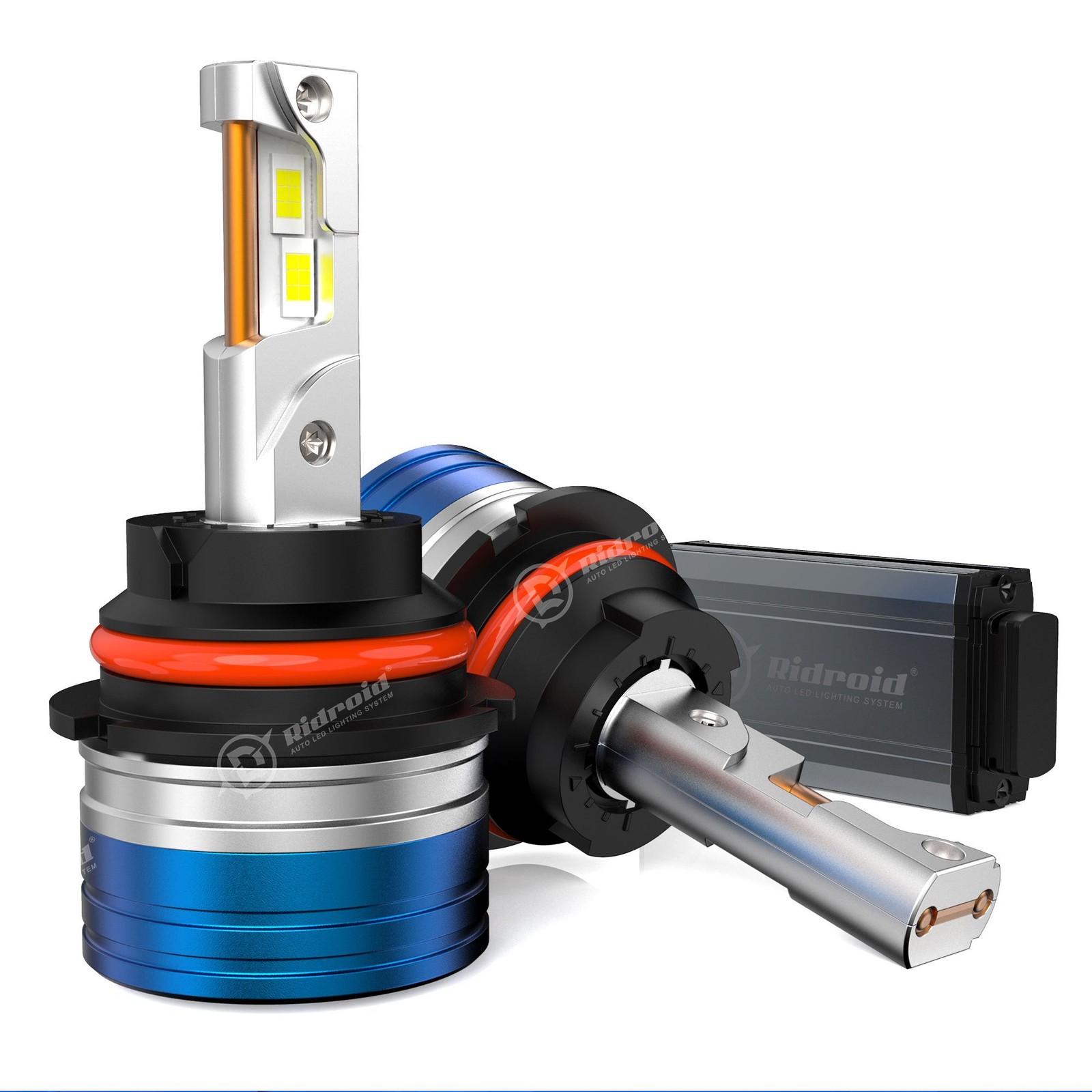 2-side 9007 HB5 LED Headlight Bulbs Kit 72000LM Super Bright High Low Beam Bulbs