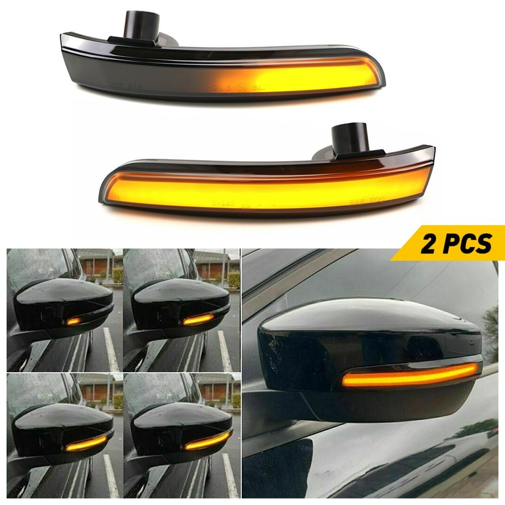 Smoked Sequential For Ford / Kuga Escape All 13-18 LED Mirror Turn Signal Lights