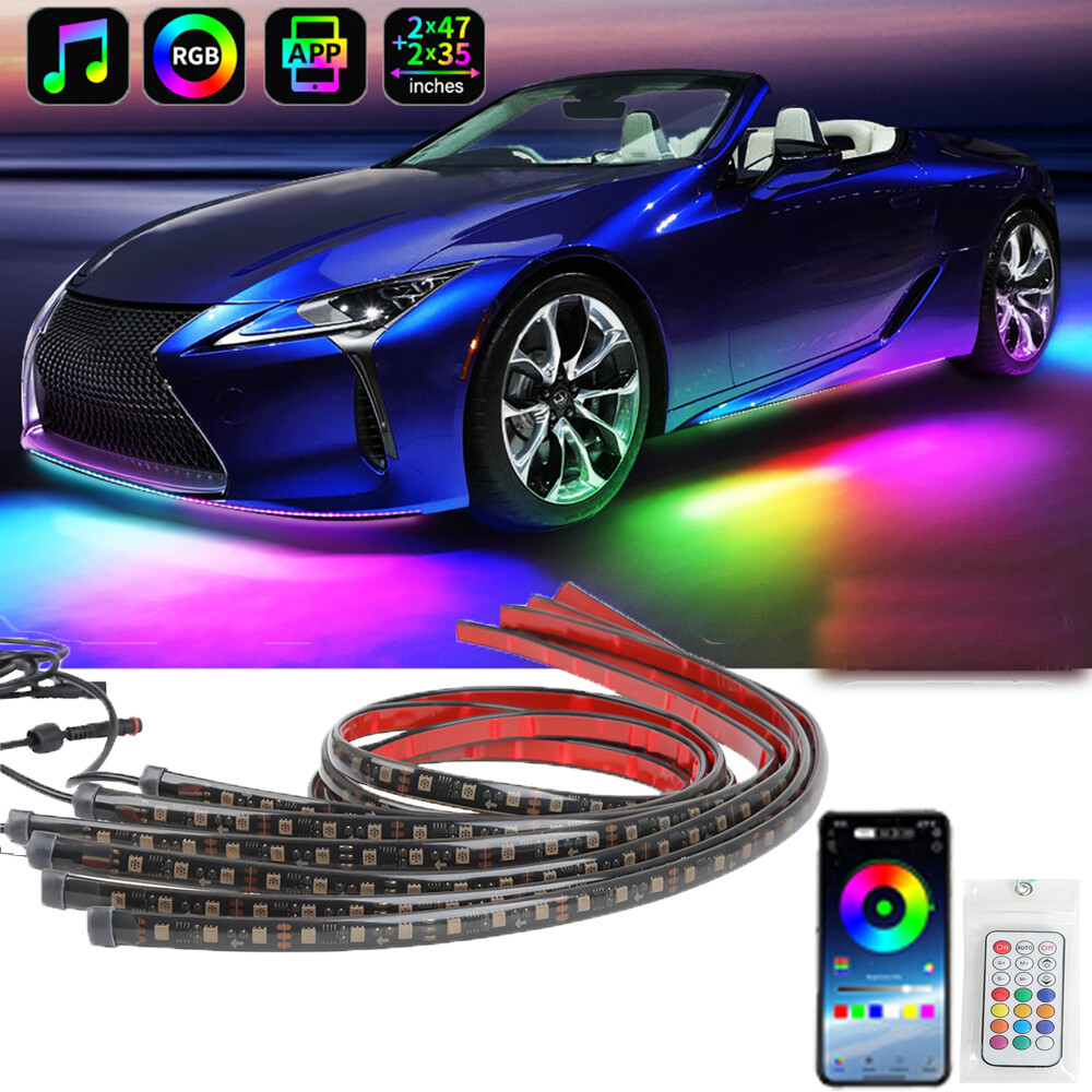Car Underglow Strip Flowing LED RGB Neon Colorful Light For LEXUS IS250 IS300