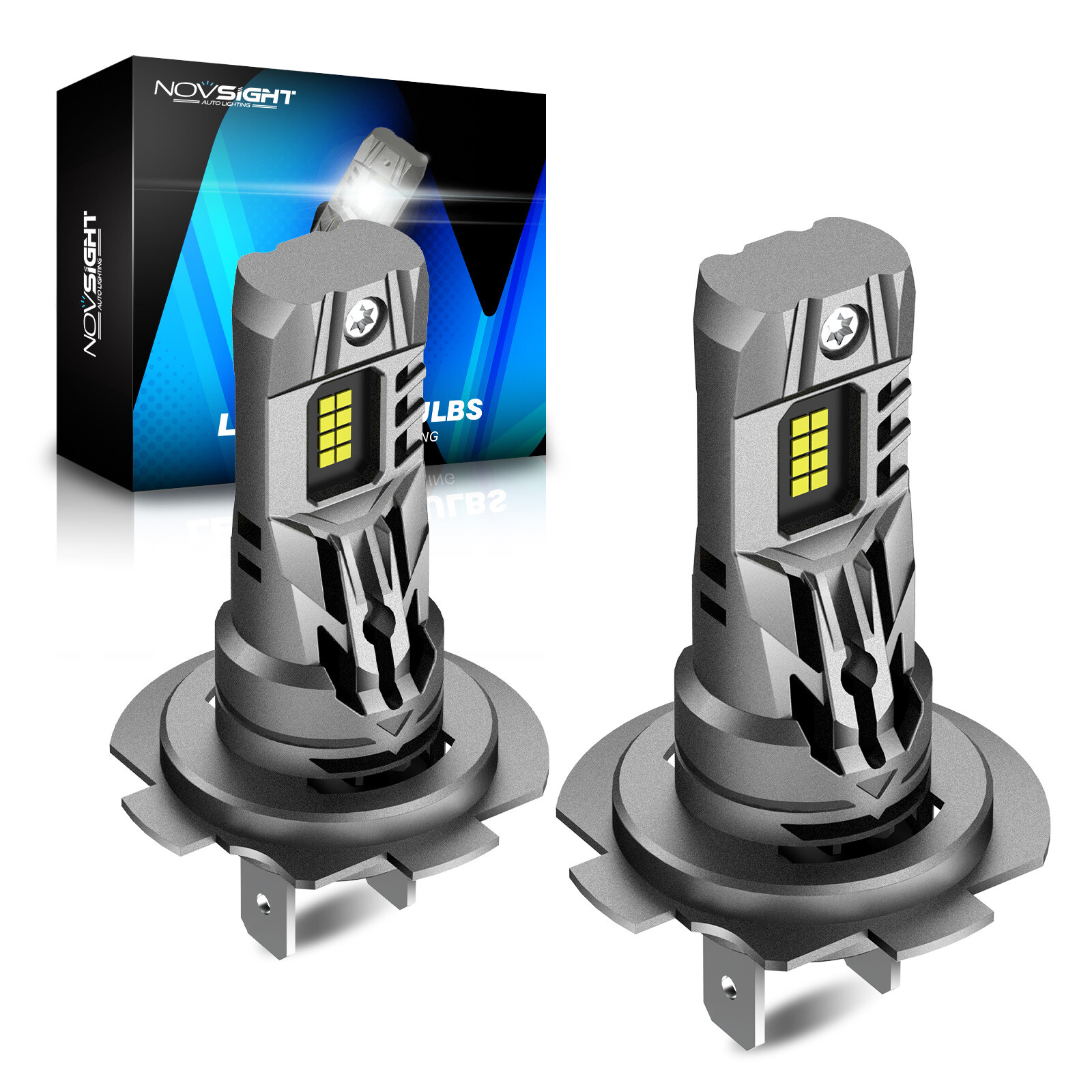 NOVSIGHT H7 LED Headlight Bulbs High Beam 6500K 16000LM Bright White Lamp CANBUS