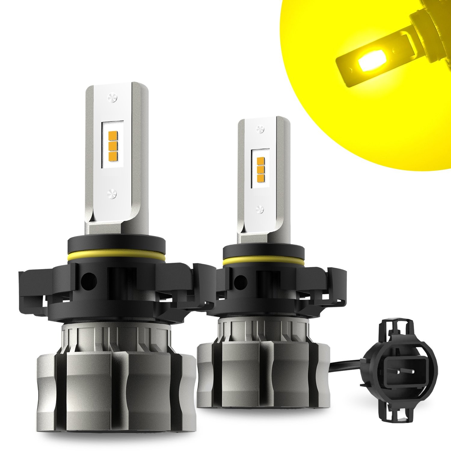 2X AUXITO Lamp LED H16 5202 Fog Light Bulbs DRL Super Bright 6000LM Amber Yellow