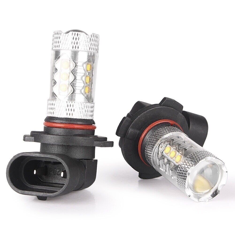 2x 80W 12V H10 High Power LED 6000K Super White Fog Driving Lights Bulbs