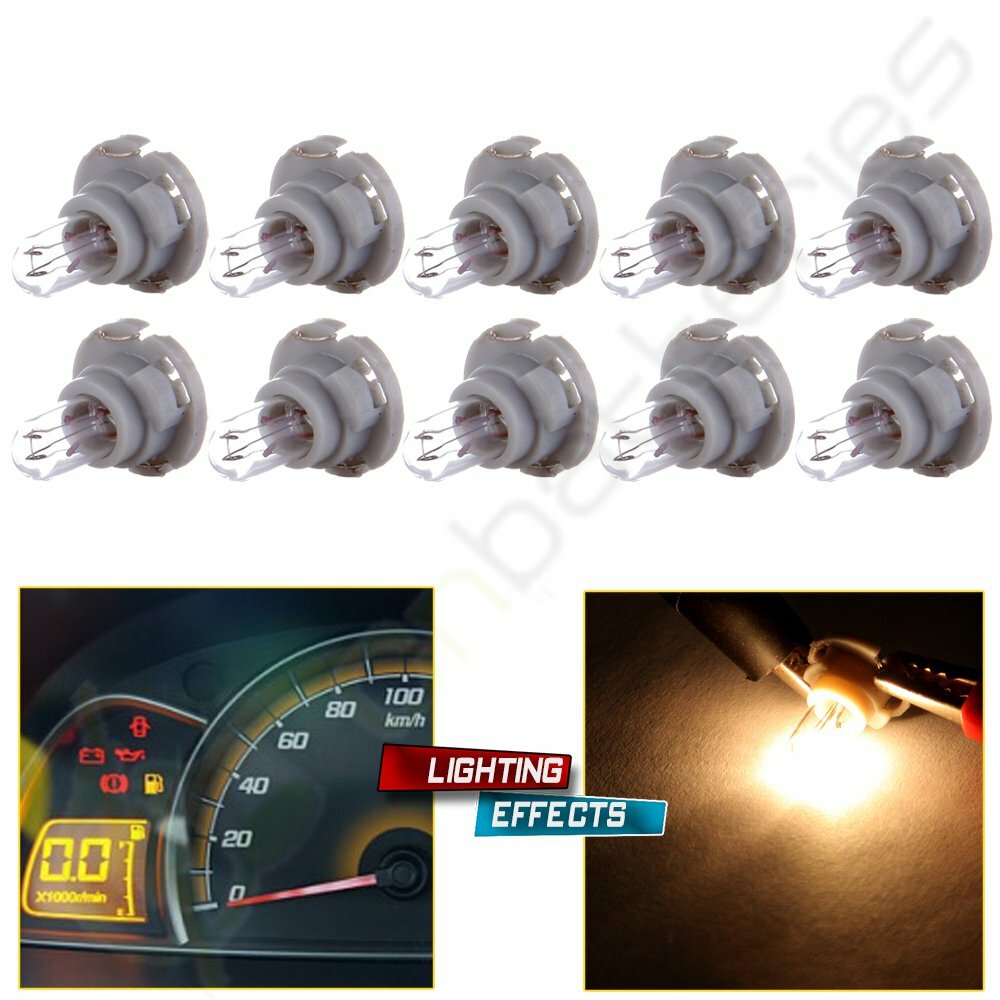 10 X Warm White 12MM Car T5 Neo Wedge Bulbs A/C Climate Control Dash Lights Lamp