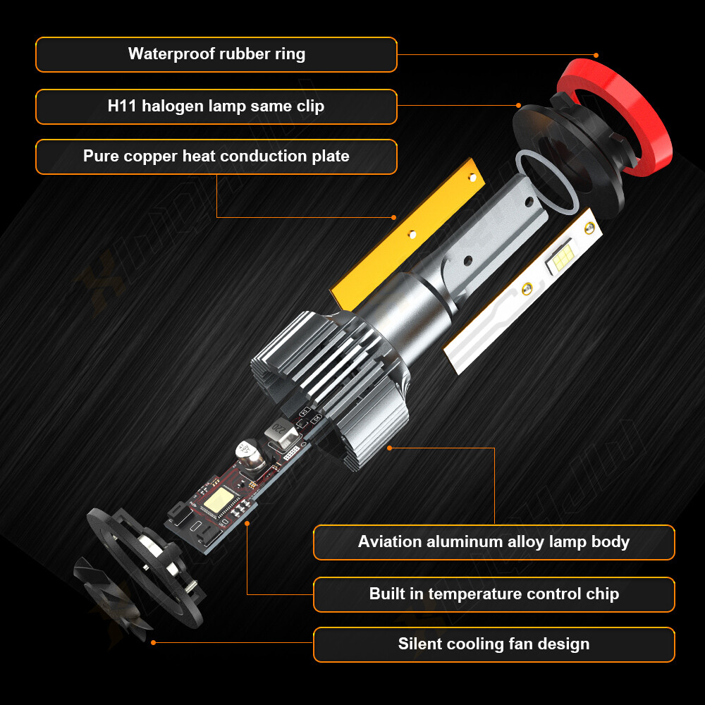 4PCS Combo 9005+H11 WHITE 6000K LED Headlight Bulbs Kit 120W High Low Beam