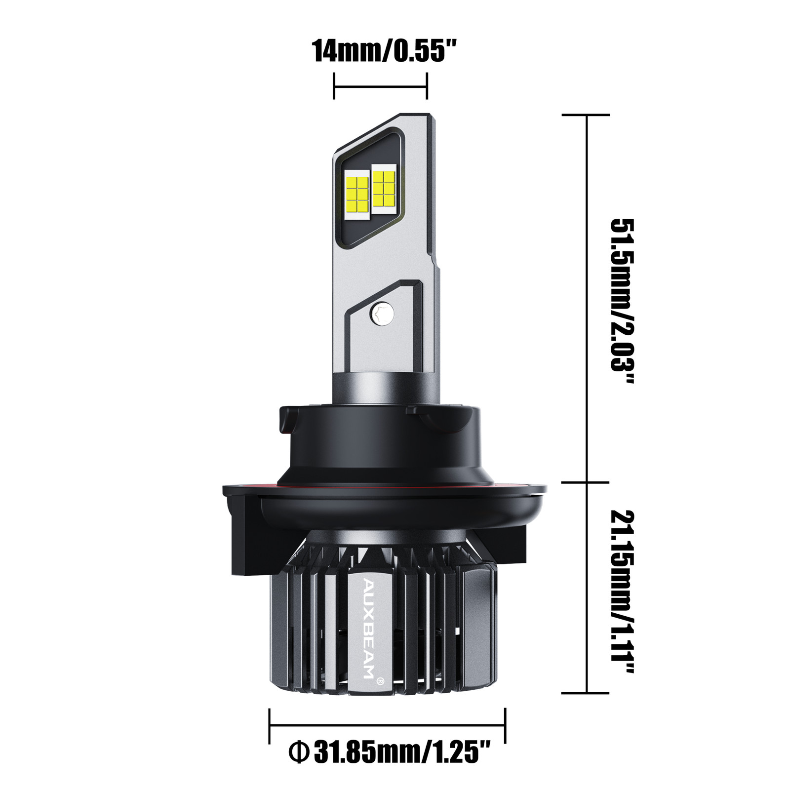 AUXBEAM H13 9008 LED Headlight Super Bright 90W 25000LM Hi-Lo Beam 6000K CANBUS