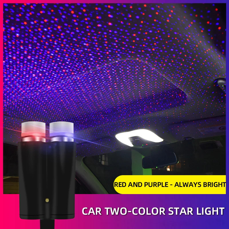 Car USB LED Interior Roof Atmosphere Star Night Light Lamp Projector Light Decor
