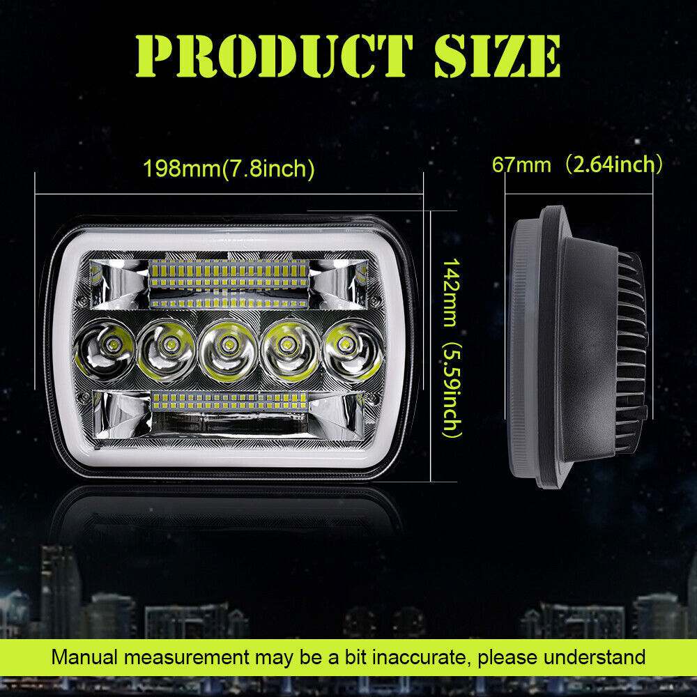 For Nissan Pickup Hardbody D21 DOT 5×7″ 7×6″LED Headlight High Low Beam DRL