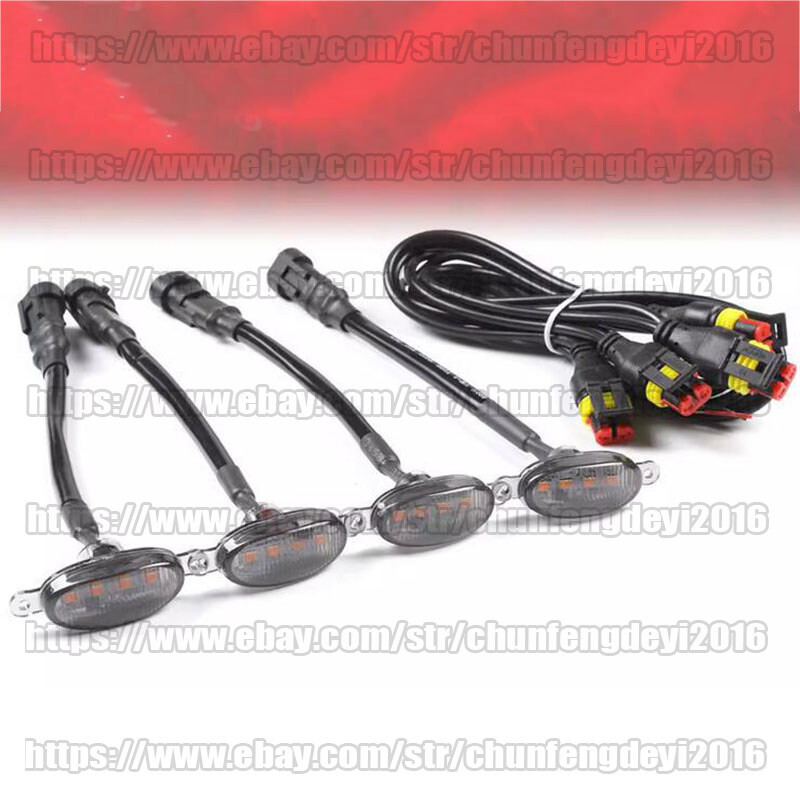 For Toyota 4Runner 2002-2024 Smoked Lens Amber LED Grille Light Raptor Style DRL