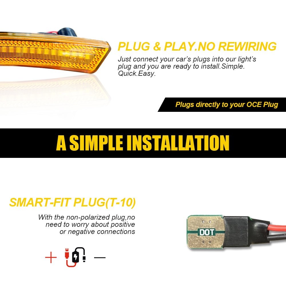 FULL LED Pair Amber Marker Front Side Lights Gen For 2nd 2007-2015 Mini Cooper