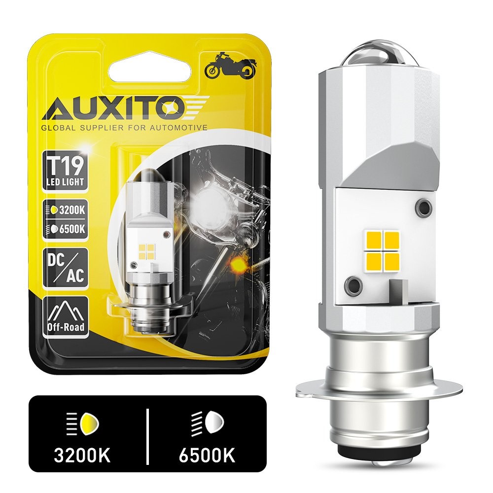 AUXITO LED Light 3000K Yellow 6000K White Bulb HEADLIGHT Motorbike ATV UTV EOOK