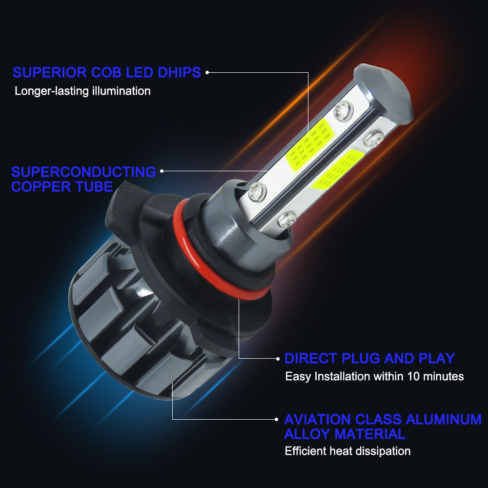 For Jeep Cherokee 2014-2015 LED Headlight & Fog Light Bulbs Combo Clear White