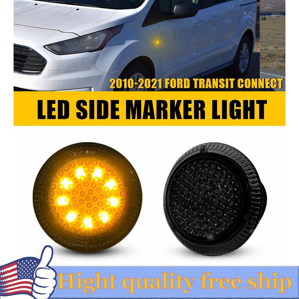 Smoke/Clear/Amber For 10-21 Ford Transit Connect LED Side Marker Repeater Light