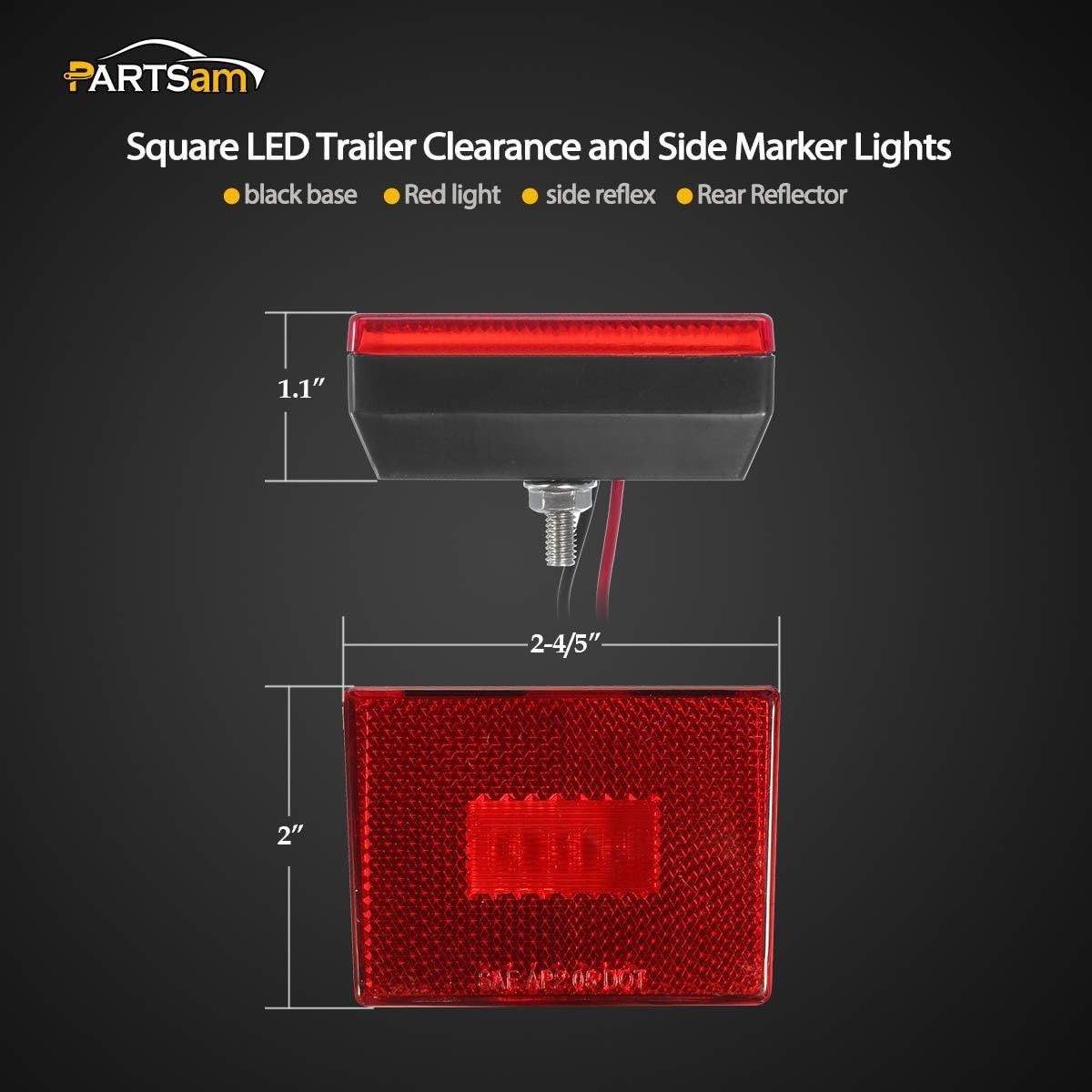 Durable LED Clearance & Side Marker Lights – Amber/Red for Trailers & Trucks