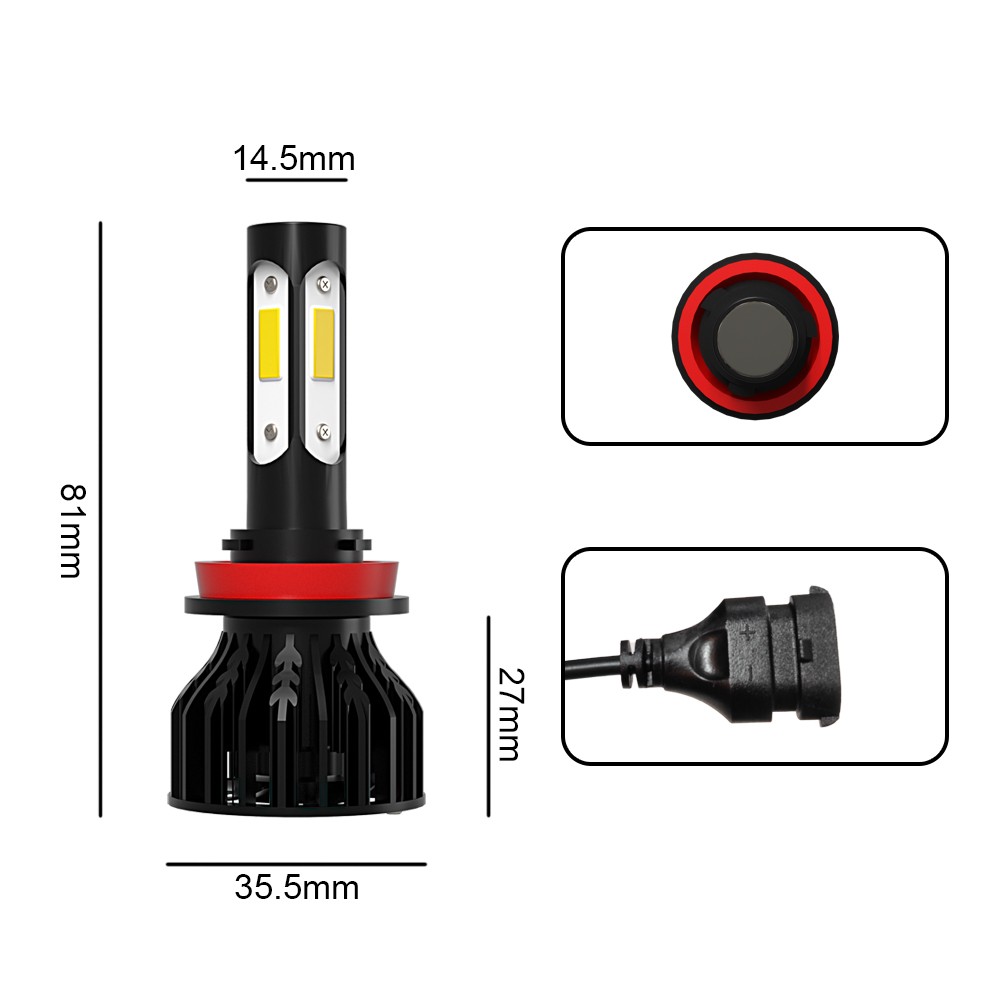 H11 H9 9005 HB3 LED Headlight Bulbs KIT Combo High&Low Beam Super Bright White