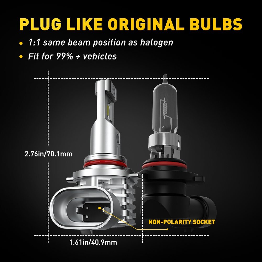 2-Side Combo 9005+9006+H11 LED Headlight Fog Light Kit High Low Beam Bulbs White
