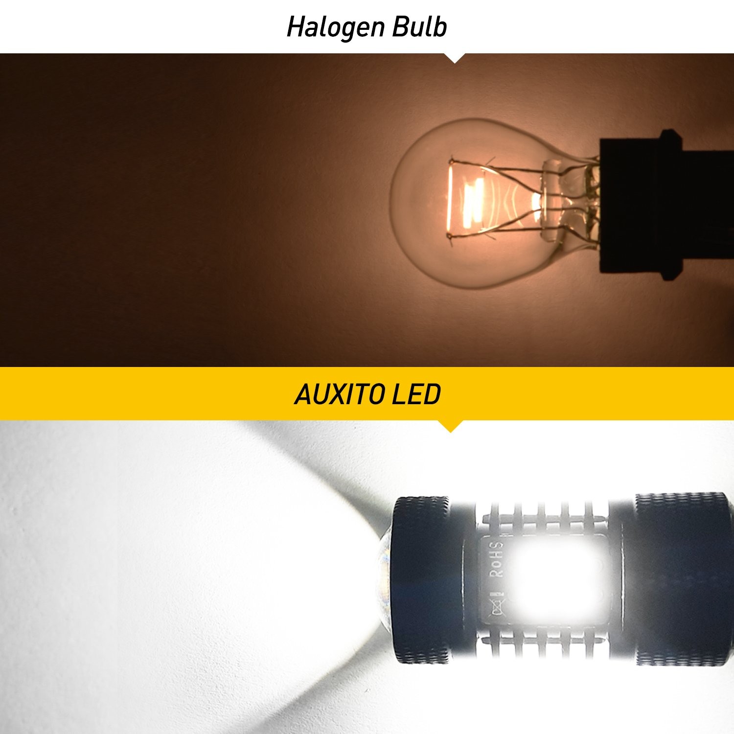 2X AUXITO 3157 3156 Turn Signal light White High Power bulb LED 2400LM EXC