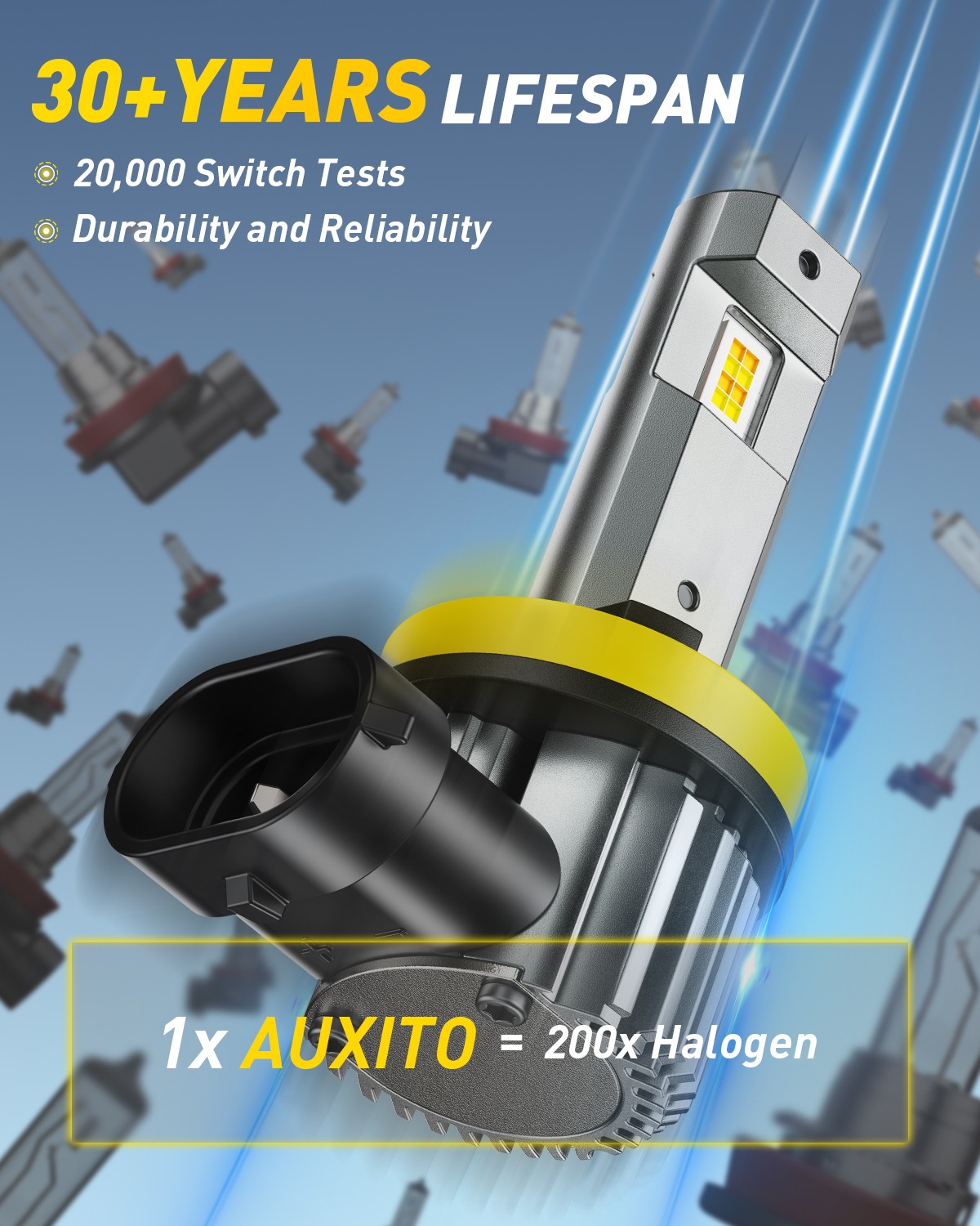 H11/H8 LED Headlight Super Bright Bulb White Yellow High/Low Beam 50000LM 2-6X