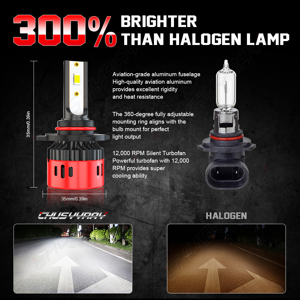 MINI 9005 9006 H11 Combo LED Headlight Bulbs Fog Kit 6000K White High Low Beam