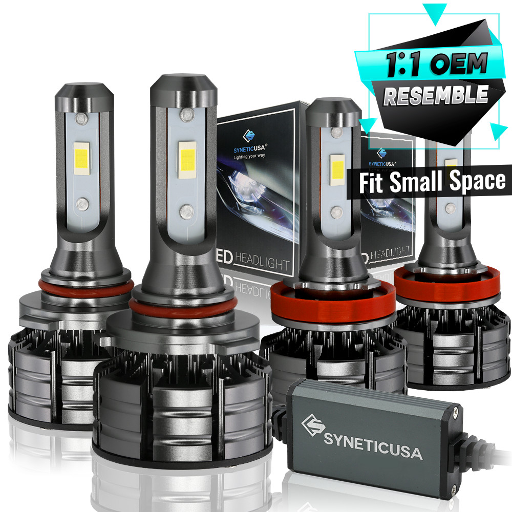 Syneticusa 9005 H11 LED Headlight Combo Kit CSP Light Bulb Hi Low Beam