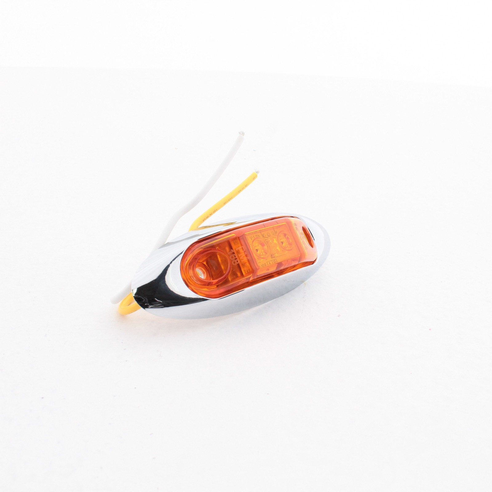 Peterson 168XAMV Amber LED Marker Clearance 3.95″ Oblong Chrome Bezel Multi-Volt