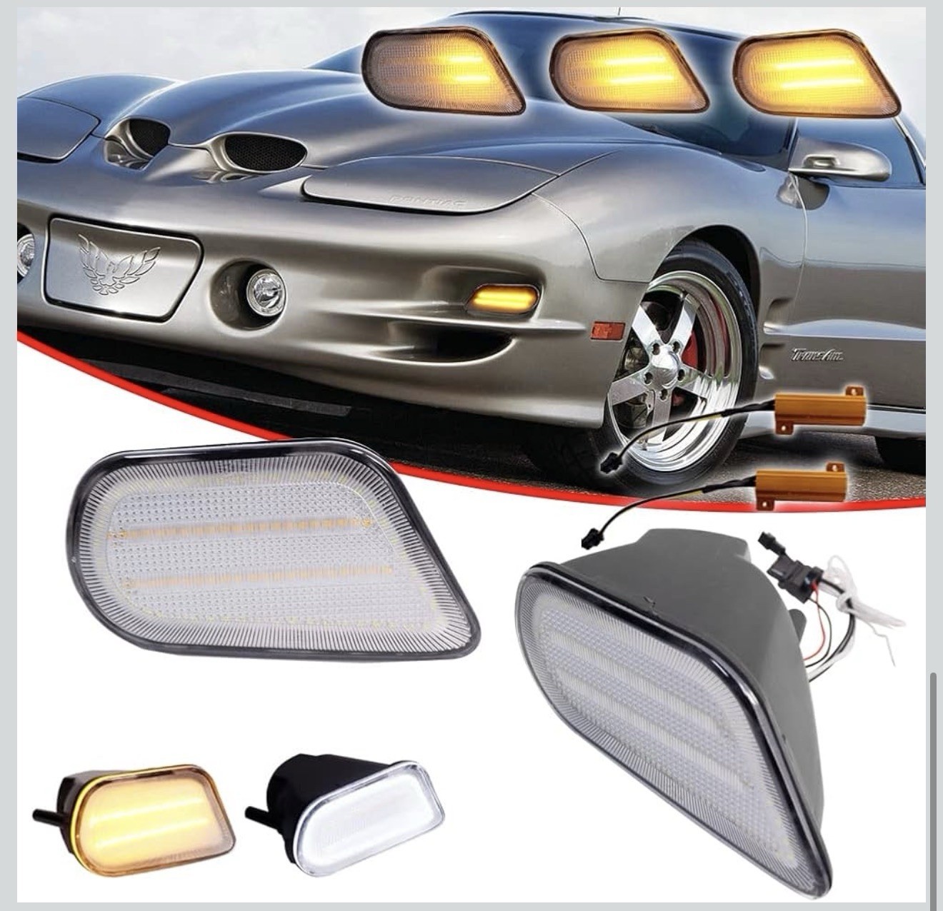 Clear Lens Switchback White/Amber DRL LED Turn Signal Lamp