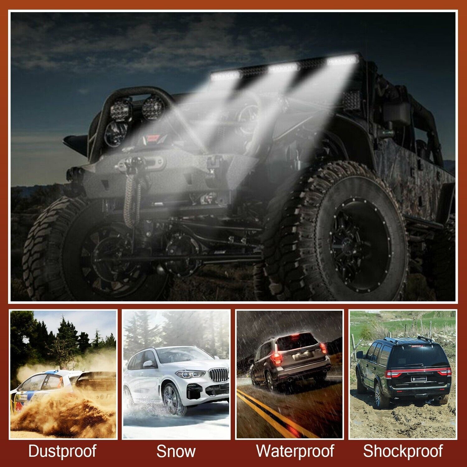 2X LED Work Lights 6 Inch 48W 12V Driving Strip Flood Beam Working Lamp Bar SUV