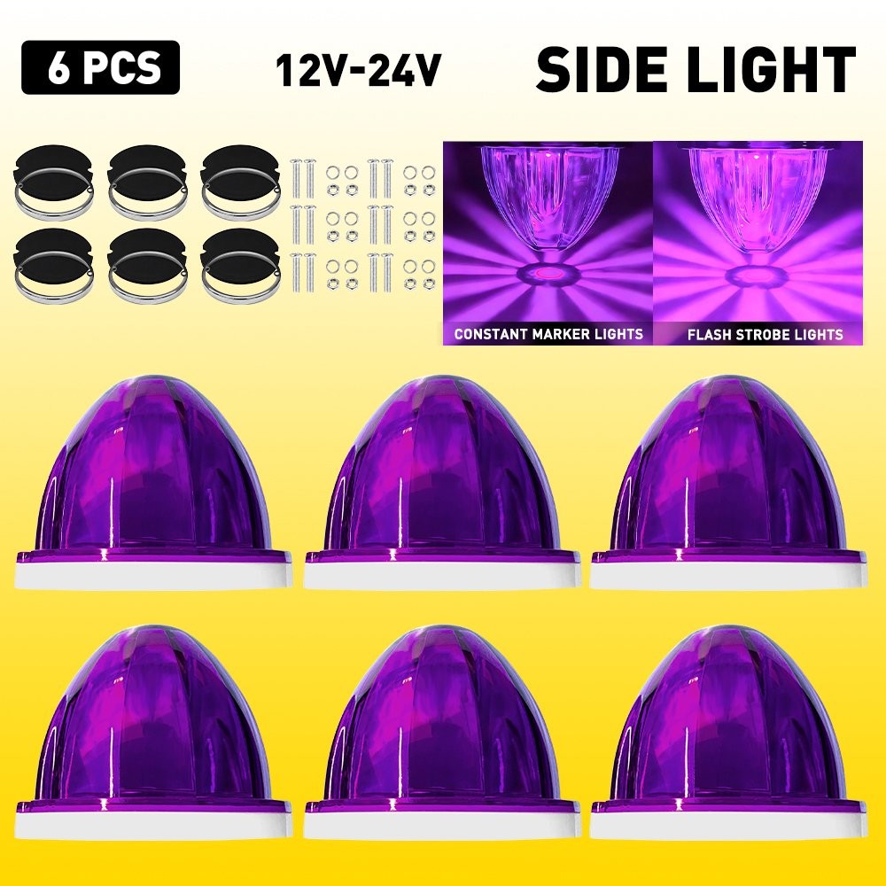 For 12V 24V Vehicles LED Watermelon Lights Bulb Side Marker Clearance Light 6PCS