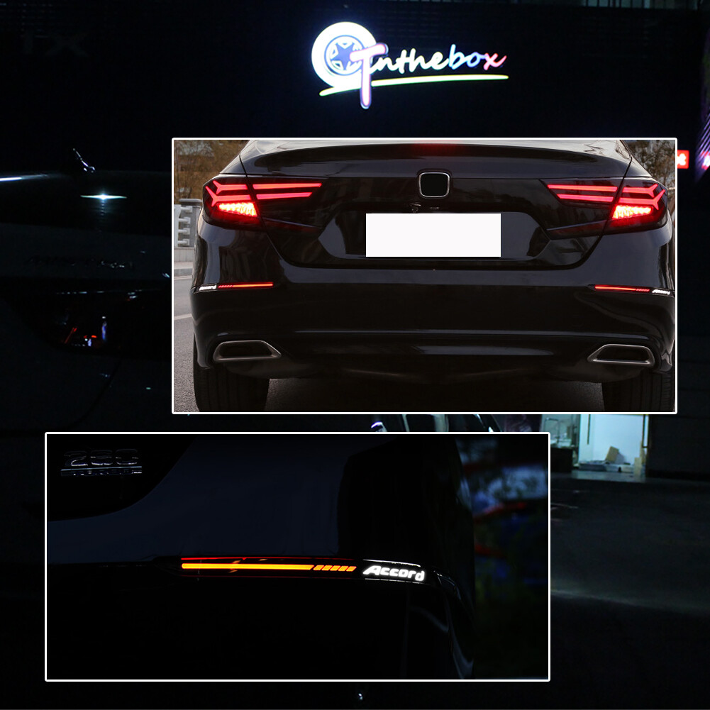 Smoke LED Rear Bumper Reflector Lights for 10th Gen Honda Accord 2018-2022 Lamps