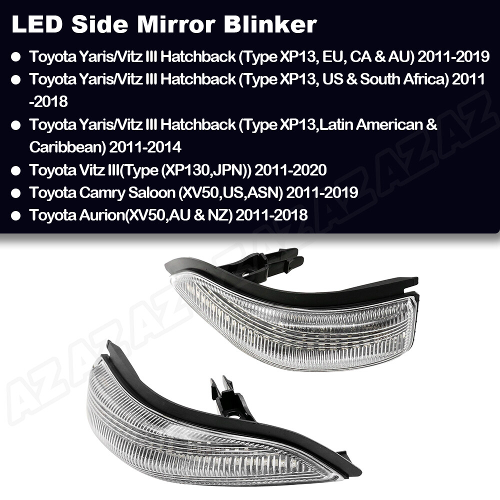 For Toyota Yaris Vitz Camry Saloon Sequential LED Side Mirror Turn Signal Lights