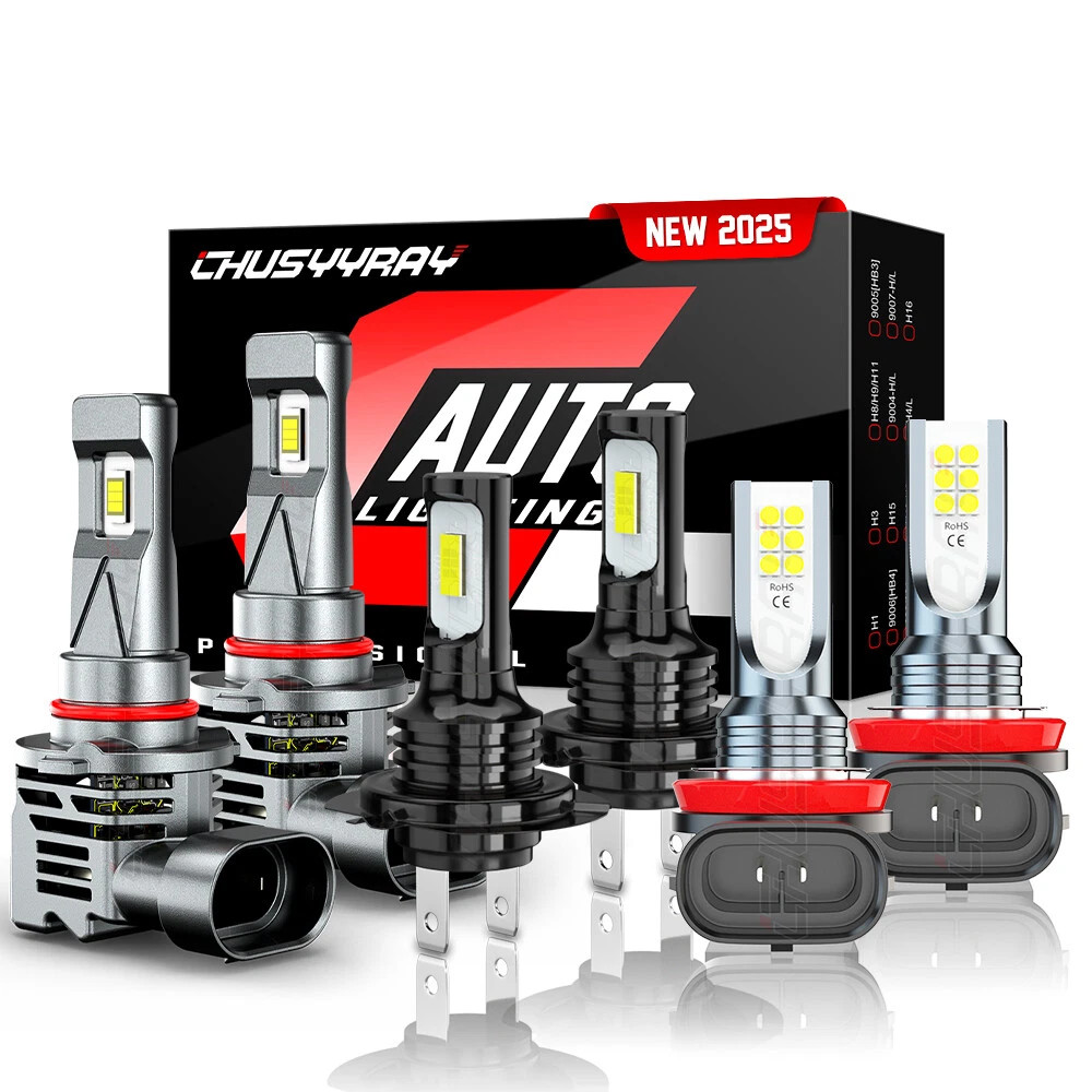 6Pcs For BMW X5 2002-2004 Combo 9005 H7 H11 LED Headlight Fog Light Bulb