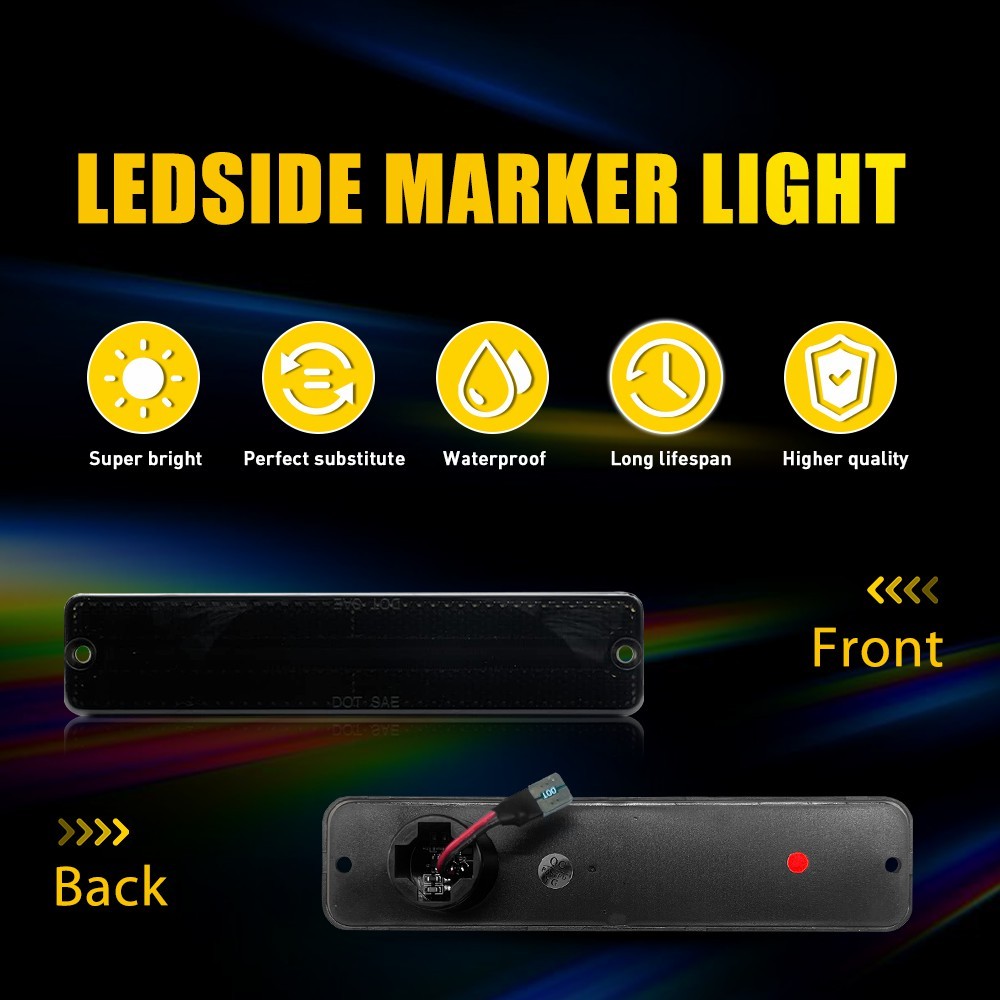 4PCS LED Side Marker Light for 1972-1975 Jeep CJ6 Front Rear Left Right 5465790