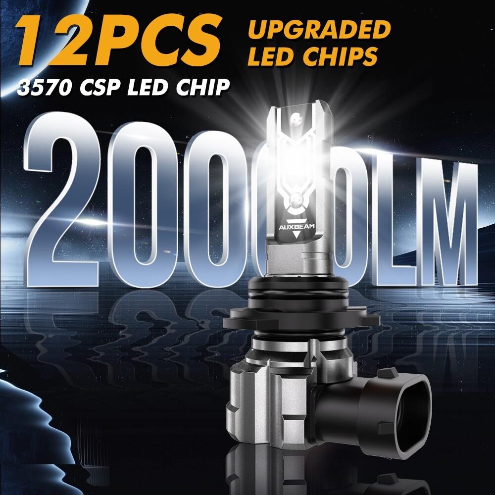 AUXBEAM 9006 HB4 LED Headlight Bulb Kit Low Beam Super Bright 20000LM CANBUS 1:1