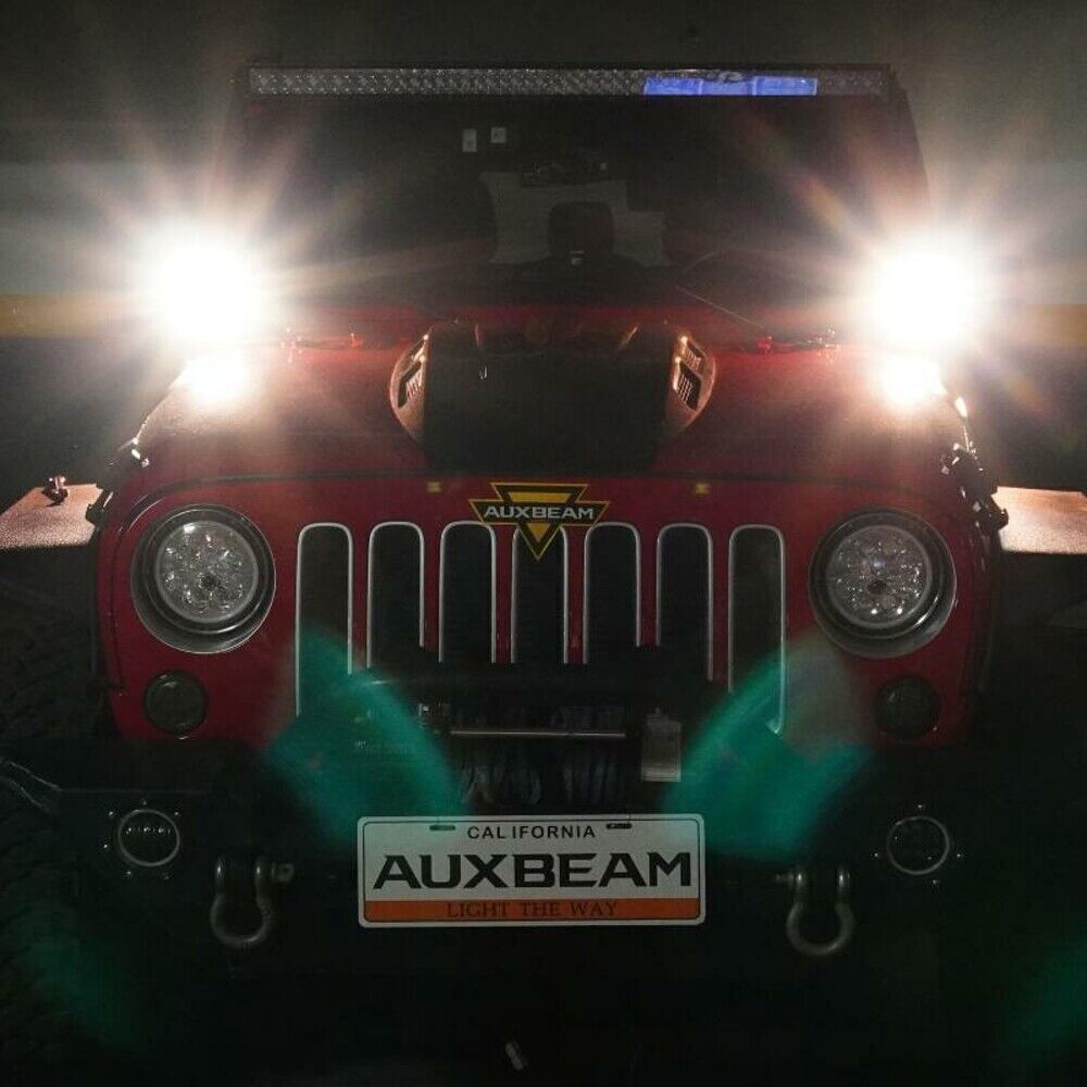Auxbeam 4″ LED Pods Light 120W Spot 3-Row Off Road For Truck SUV ATV UTV Jeep